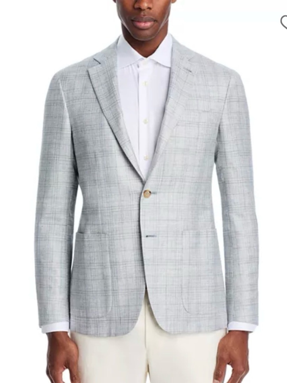 Canali Kei Wool, Silk & Linen Plaid Unstructured Regular Fit Sport Coat